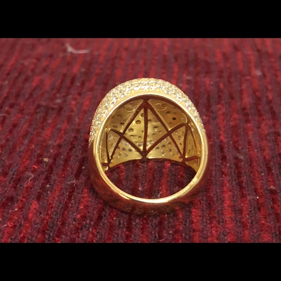 Men’s Gold Over Solid 925 Sterling Silver Ring - Picture 3 of 3